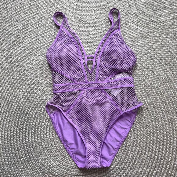 BECCA Knit Plunge One Piece Sz L - Picture 1 of 5